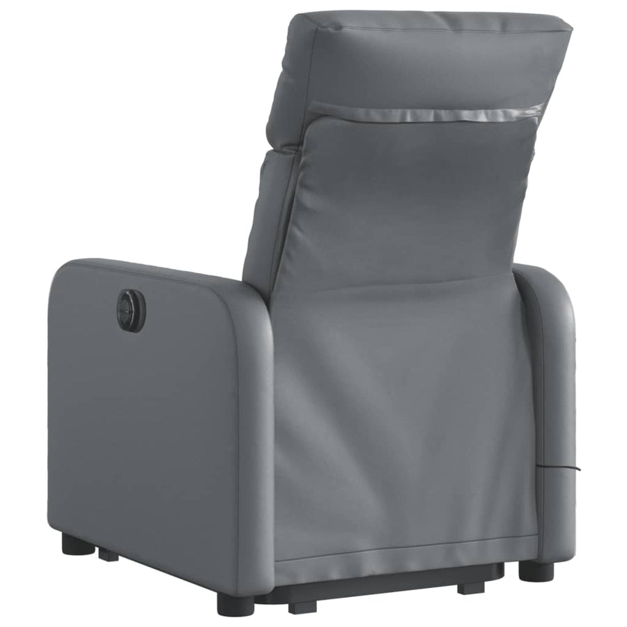 Sta-op-massagestoel elektrisch kunstleer grijs 1 Ja