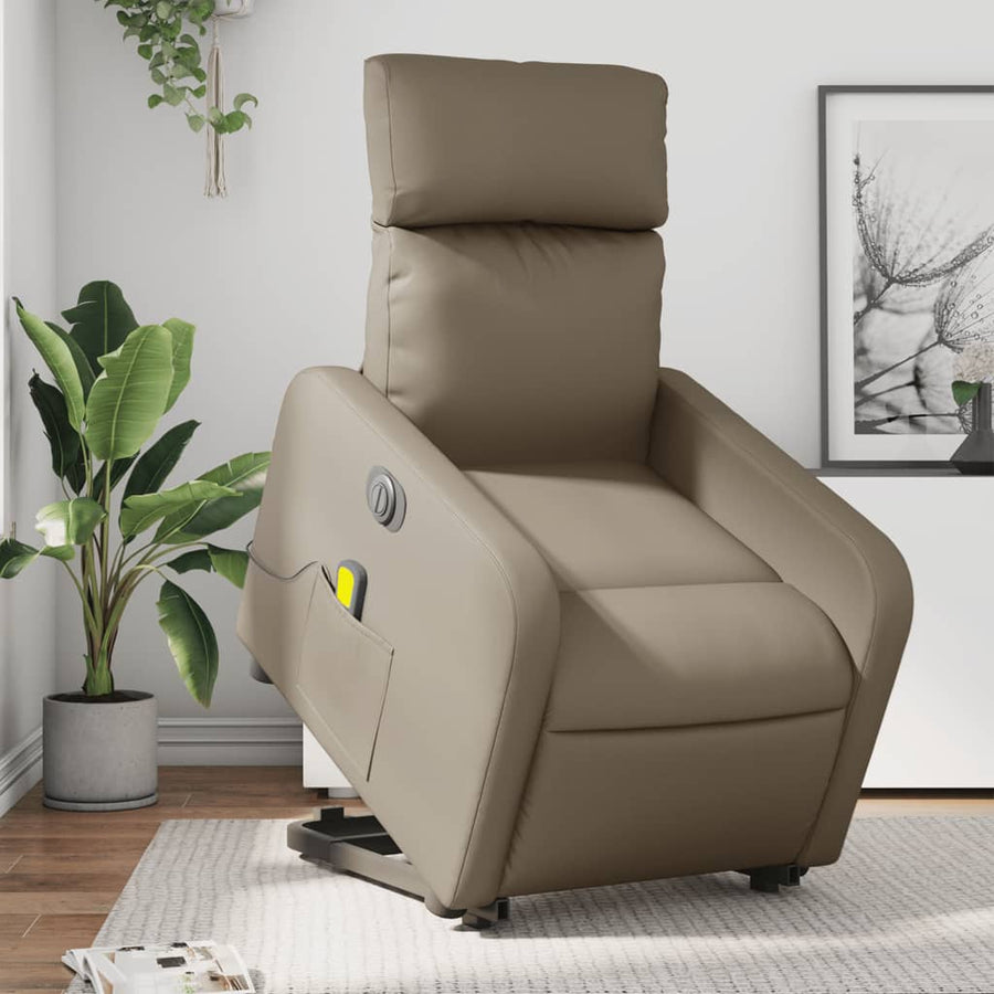 Sta-Op-Massagestoel Elektrisch Kunstleer Kleurig Cappuccino Elektrisch verstelbaar Ja