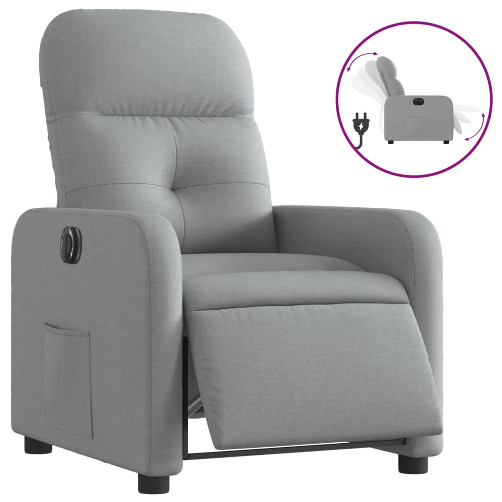 Fauteuil Stof Lichtgrijs Elektrisch verstelbaar Nee
