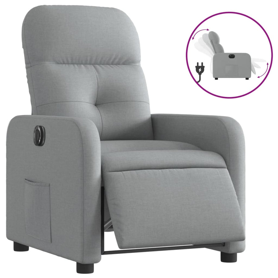 Fauteuil Stof Lichtgrijs Elektrisch verstelbaar Nee