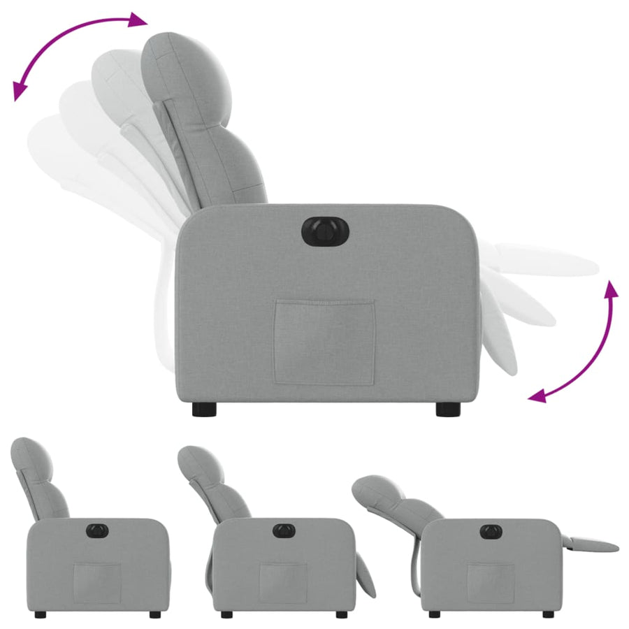 Fauteuil Stof Lichtgrijs Elektrisch verstelbaar Nee