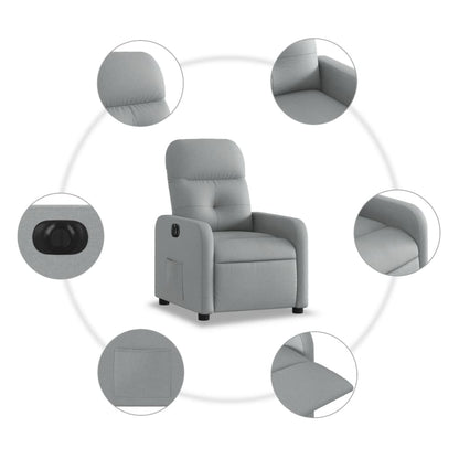 Fauteuil Stof Lichtgrijs Elektrisch verstelbaar Nee