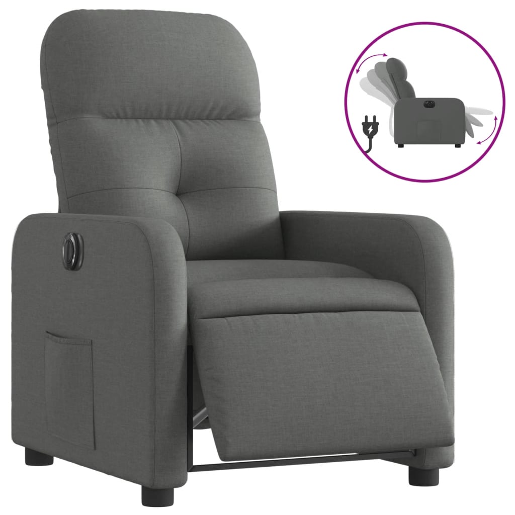 Fauteuil Stof Donkergrijs Elektrisch verstelbaar Nee