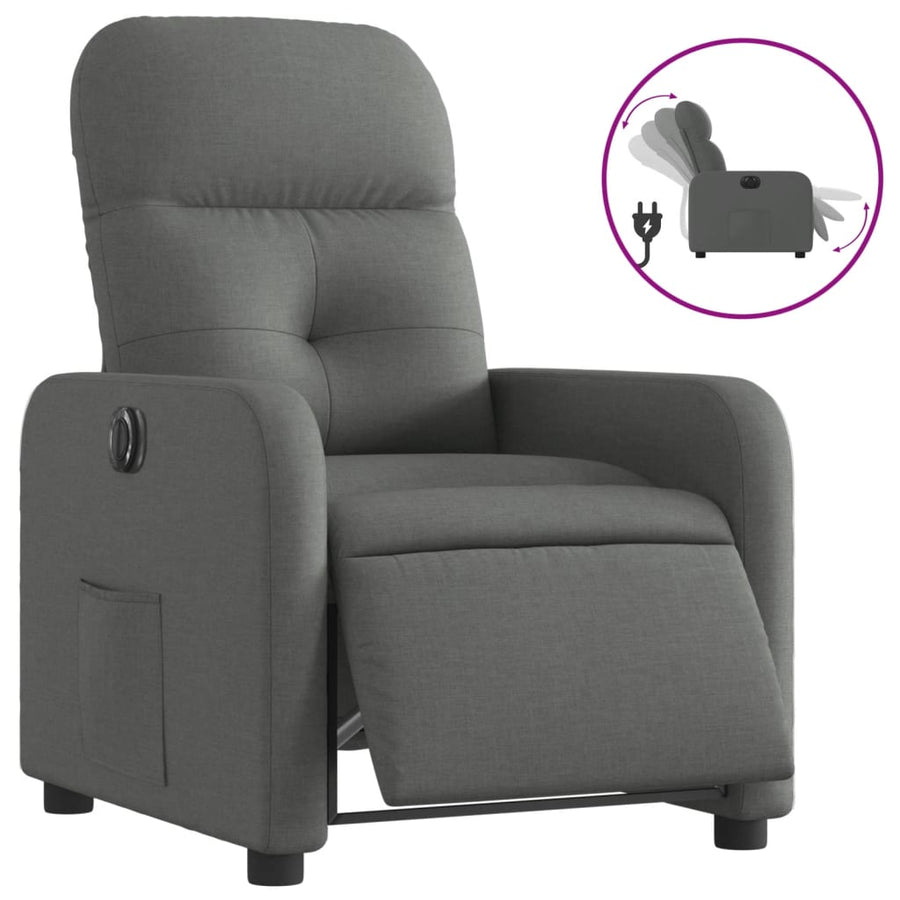 Fauteuil Stof Donkergrijs Elektrisch verstelbaar Nee