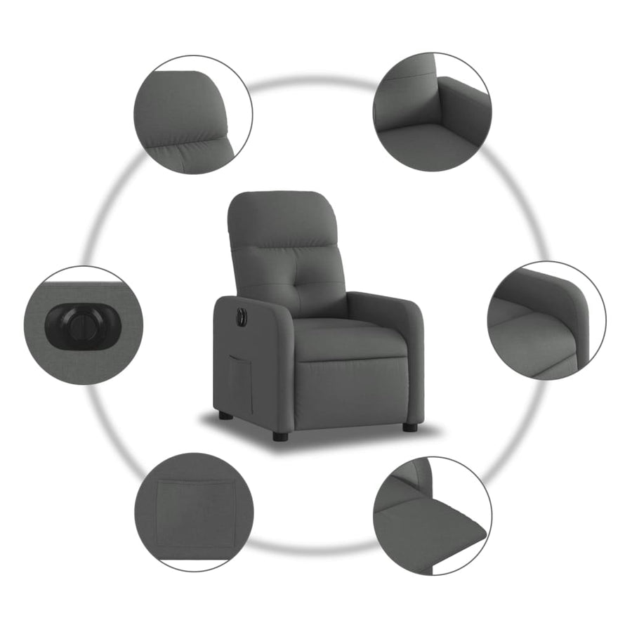 Fauteuil Stof Donkergrijs Elektrisch verstelbaar Nee