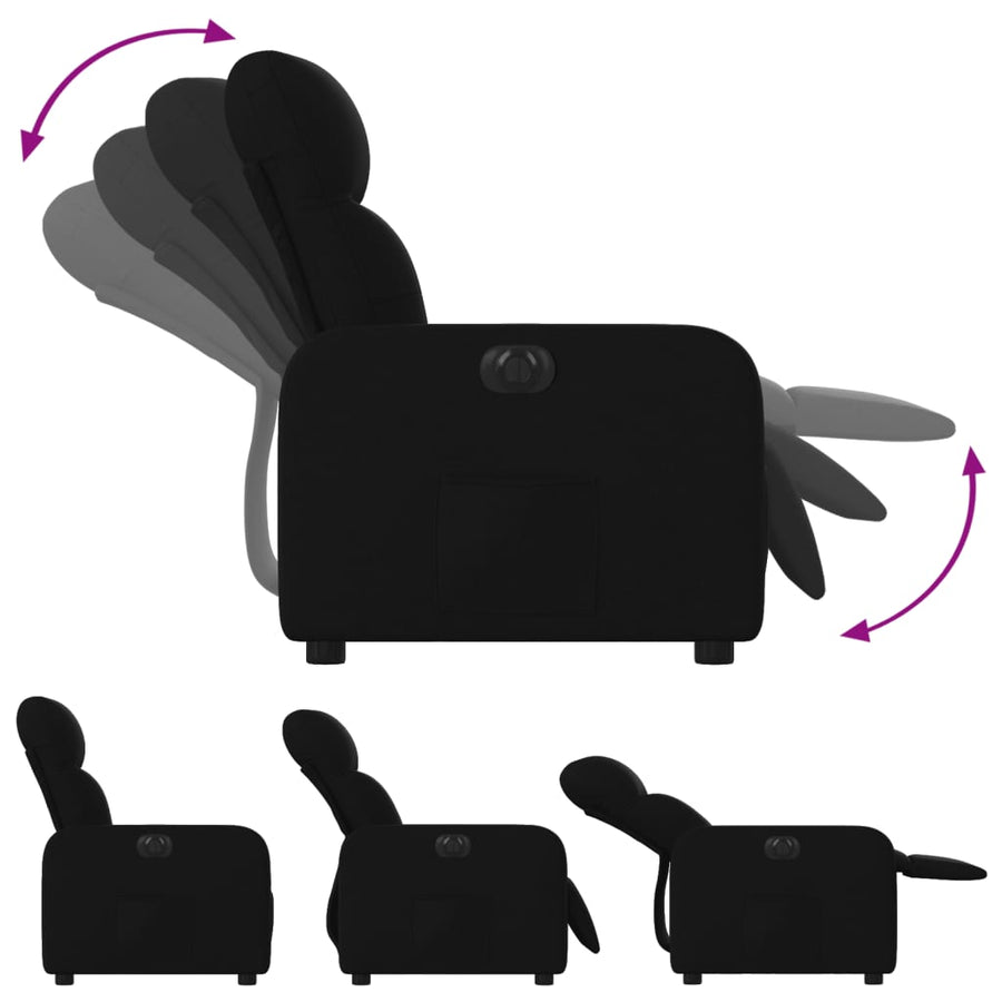 Fauteuil Verstelbaar Elektrisch Stof Zwart Elektrisch verstelbaar Nee