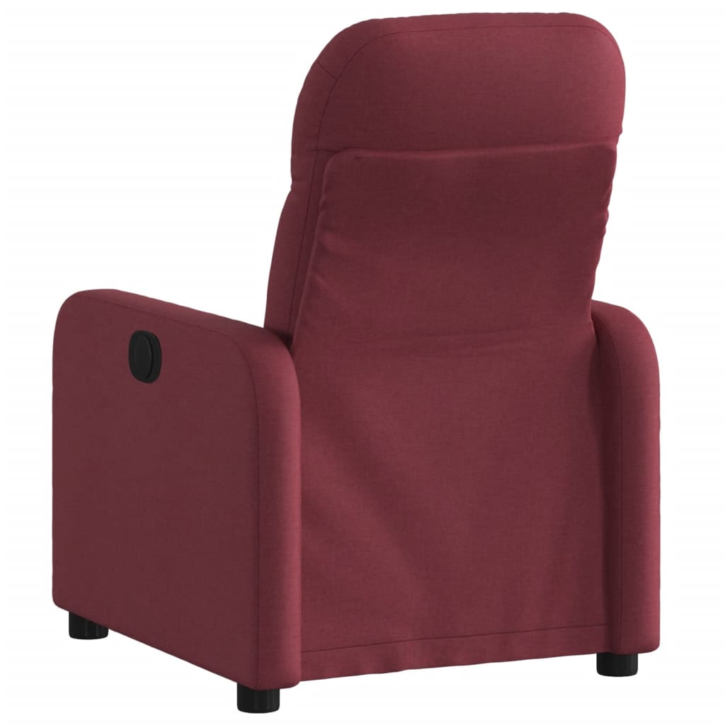 Fauteuil verstelbaar elektrisch stof wijnrood