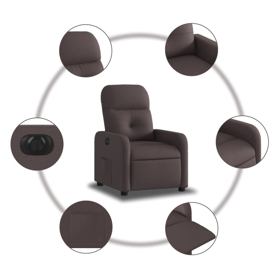 Fauteuil Verstelbaar Elektrisch Stof Donkerbruin Elektrisch verstelbaar Nee