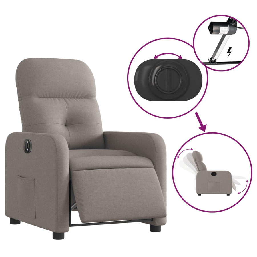Fauteuil Verstelbaar Elektrisch Stof Taupe Elektrisch verstelbaar Nee