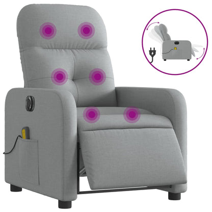 Massagestoel elektrisch verstelbaar stof lichtgrijs Ja Elektrisch verstelbaar