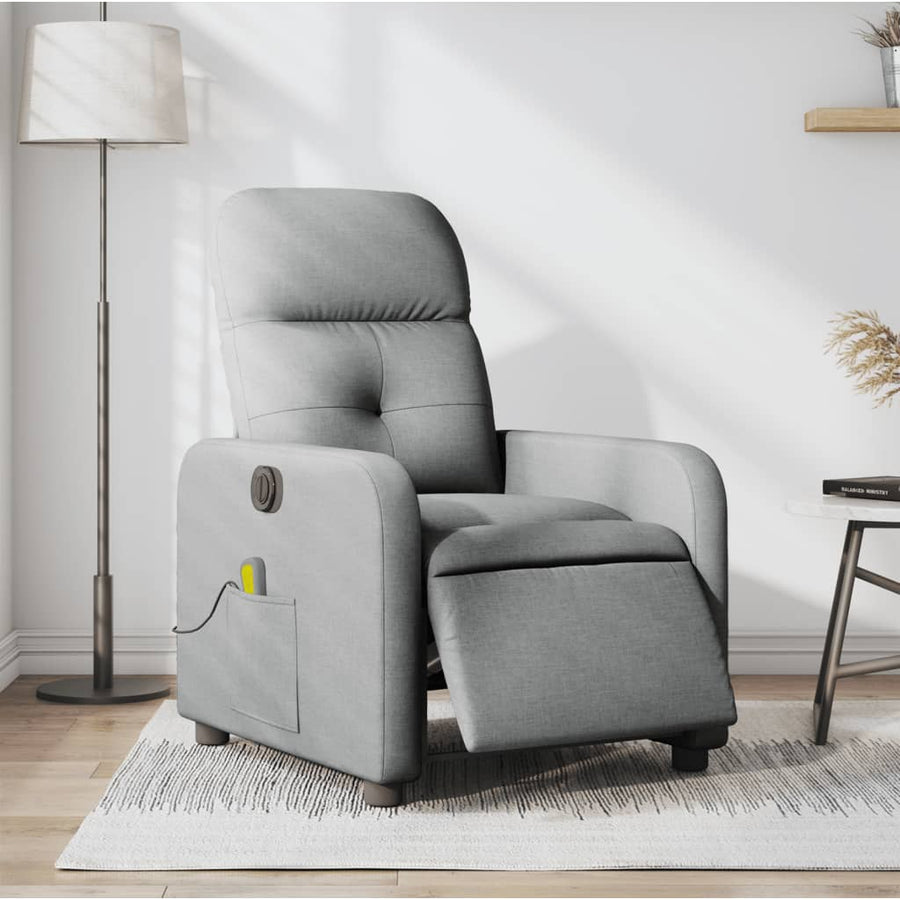 Massagestoel elektrisch verstelbaar stof lichtgrijs Ja Elektrisch verstelbaar