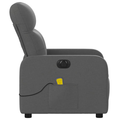 Massagestoel Stof Donkergrijs Ja Elektrisch verstelbaar