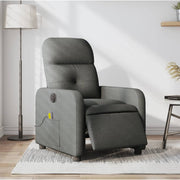 Massagestoel elektrisch verstelbaar stof donkergrijs 66x89x96 cm
