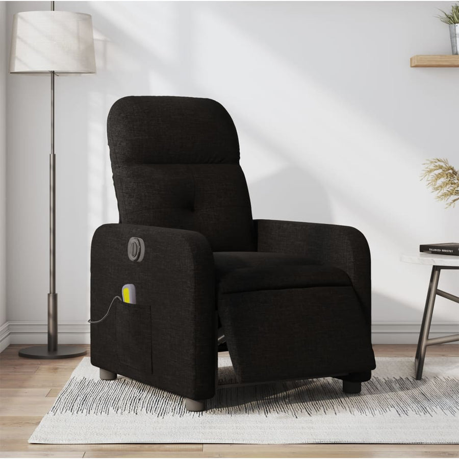 Massagestoel Stof Zwart Elektrisch verstelbaar Ja