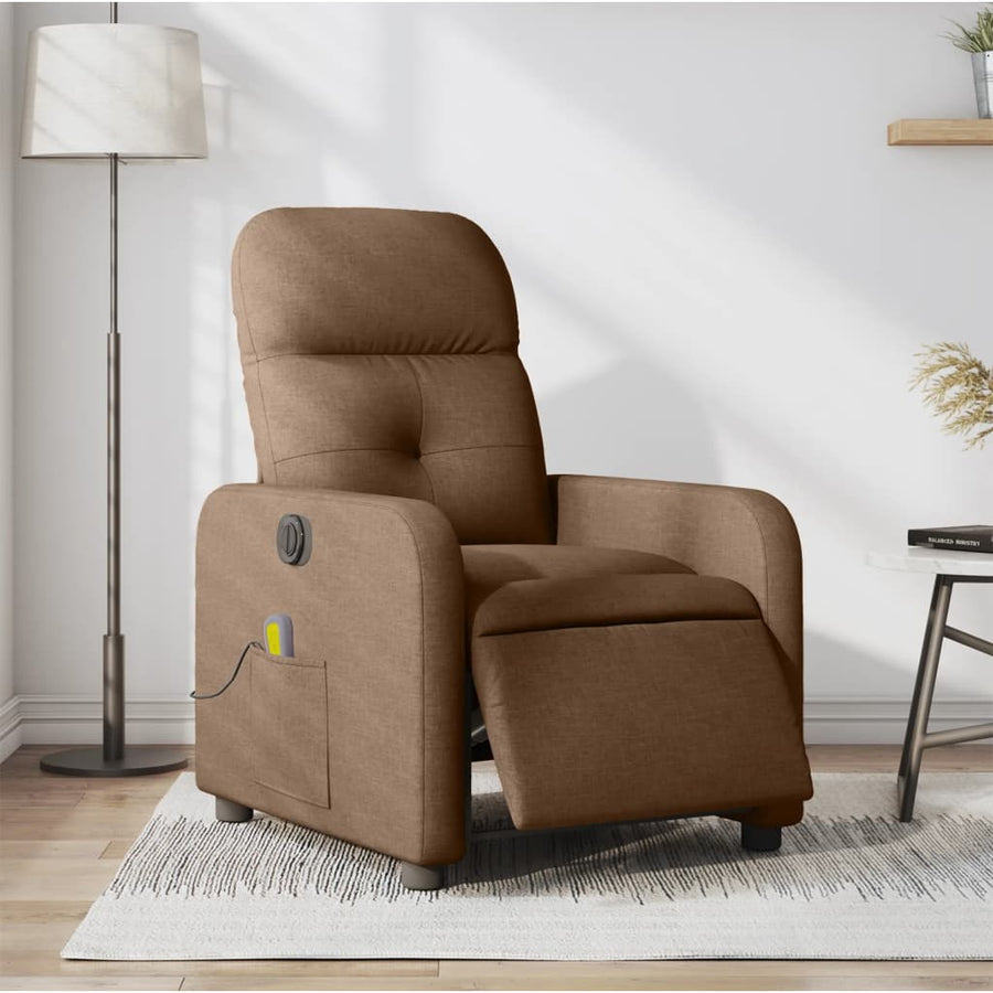Massagestoel Stof Bruin Elektrisch verstelbaar Ja