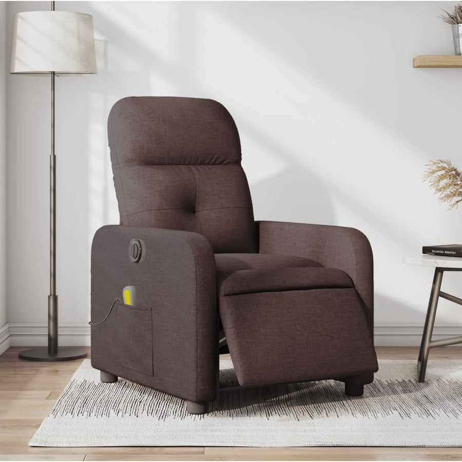 Massagestoel Stof Donkerbruin Elektrisch verstelbaar Ja