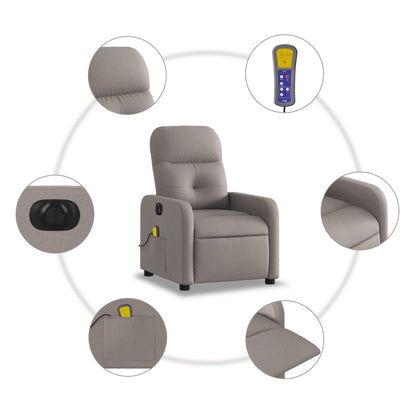 Massagestoel Stof Taupe Elektrisch verstelbaar Ja