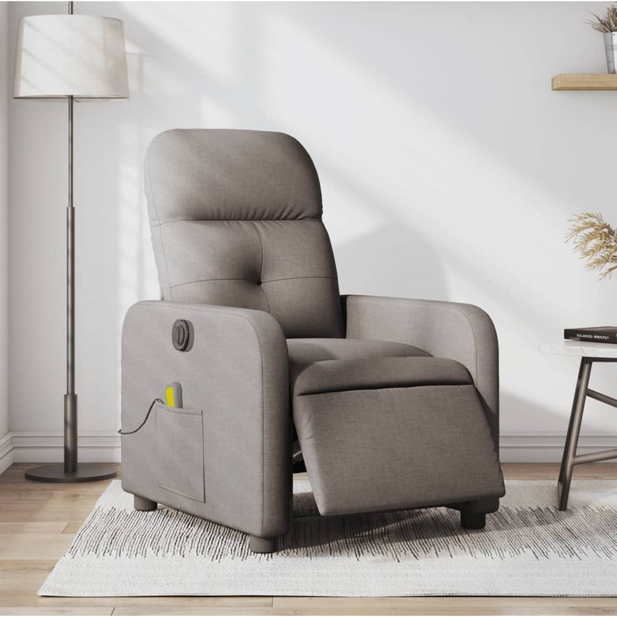 Massagestoel Stof Taupe Elektrisch verstelbaar Ja