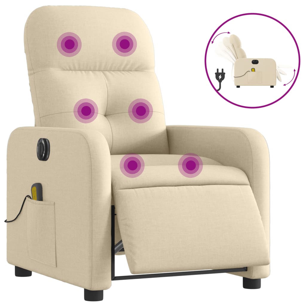 Massagestoel Stof Kleurig Crème Elektrisch verstelbaar Ja