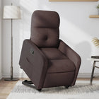 Adjustable dark brown fabric lift recliner