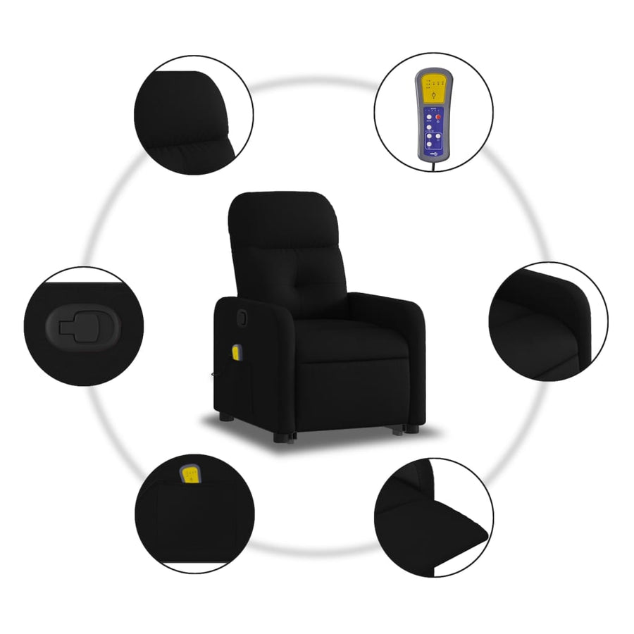 Sta-Op-Massagestoel Verstelbaar Stof Zwart Handmatig verstelbaar Ja