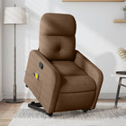 Lift-recliner massage chair adjustable fabric brown