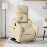 Sta-op massagestoel crèmekleurig stof 66x89x96 cm