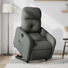 Electric adjustable recliner dark grey fabric