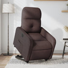 Electric lift-assist recliner, dark brown fabric