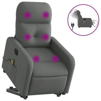 Sta-op-massagestoel elektrisch verstelbaar stof donkergrijs Ja Elektrisch verstelbaar