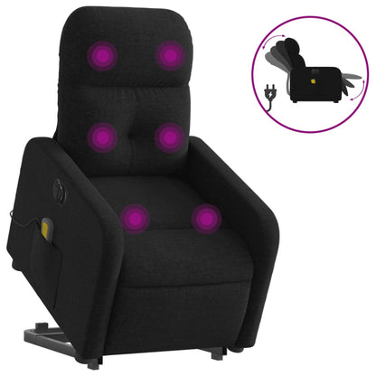 Sta-Op-Massagestoel Stof Zwart Elektrisch verstelbaar Ja