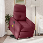 Recliner Massage Chair Electric Adjustable Fabric Wine Red