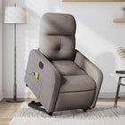 Electric adjustable lift massage chair fabric taupe
