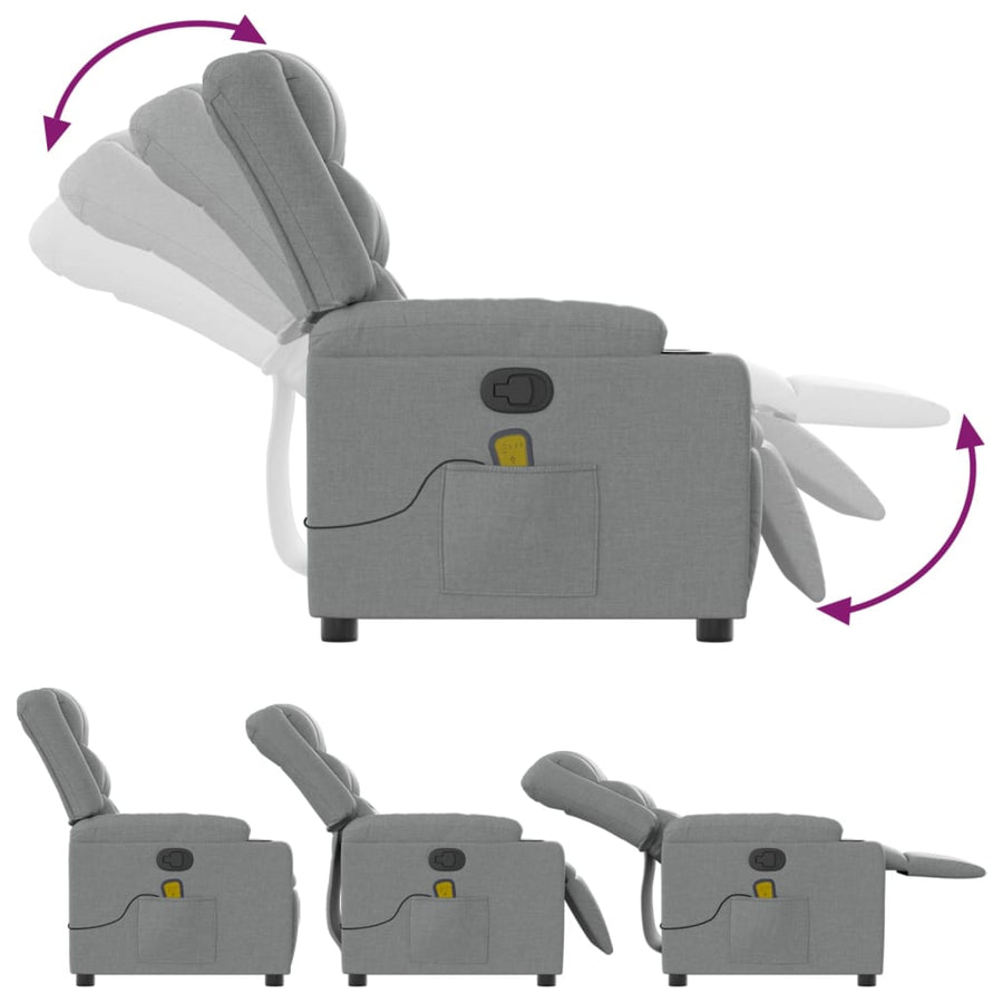 Massagestoel Lichtgrijze Stof 1