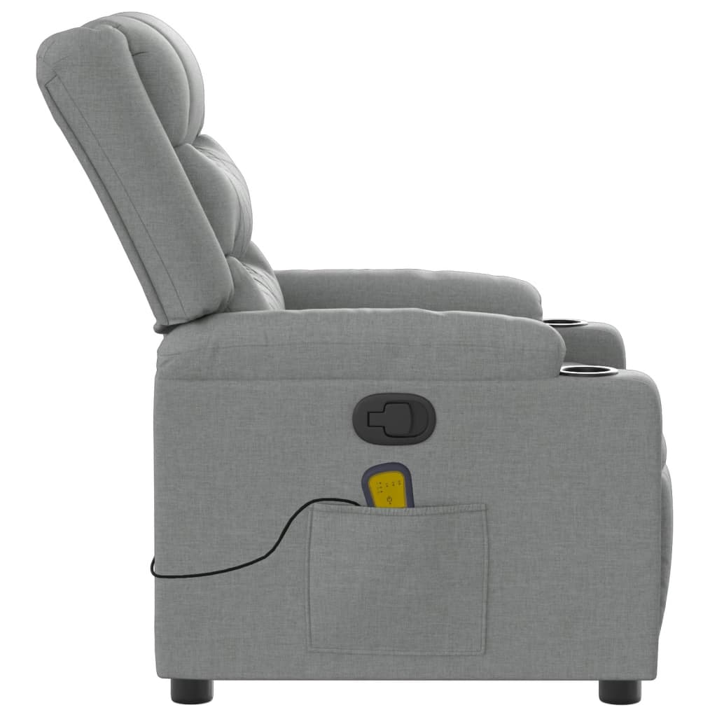 Massagestoel Lichtgrijze Stof 1