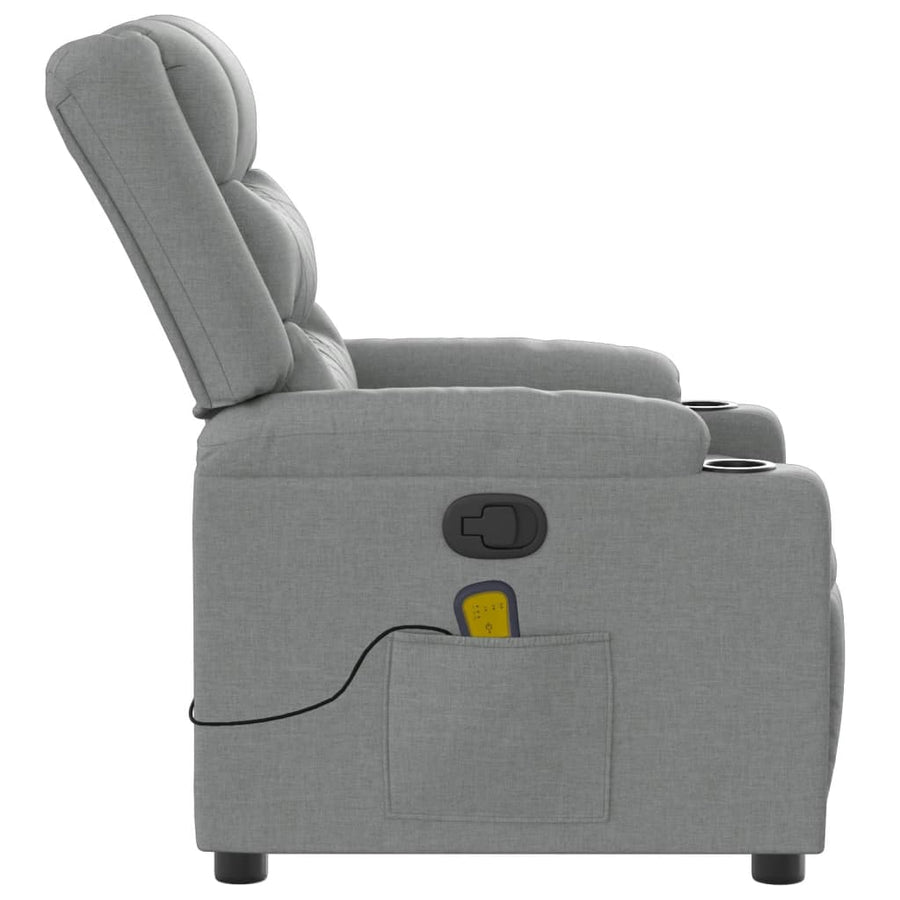 Massagestoel Lichtgrijze Stof 1