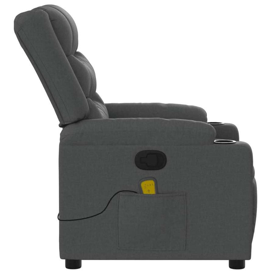 Massagestoel in donkergrijze stof