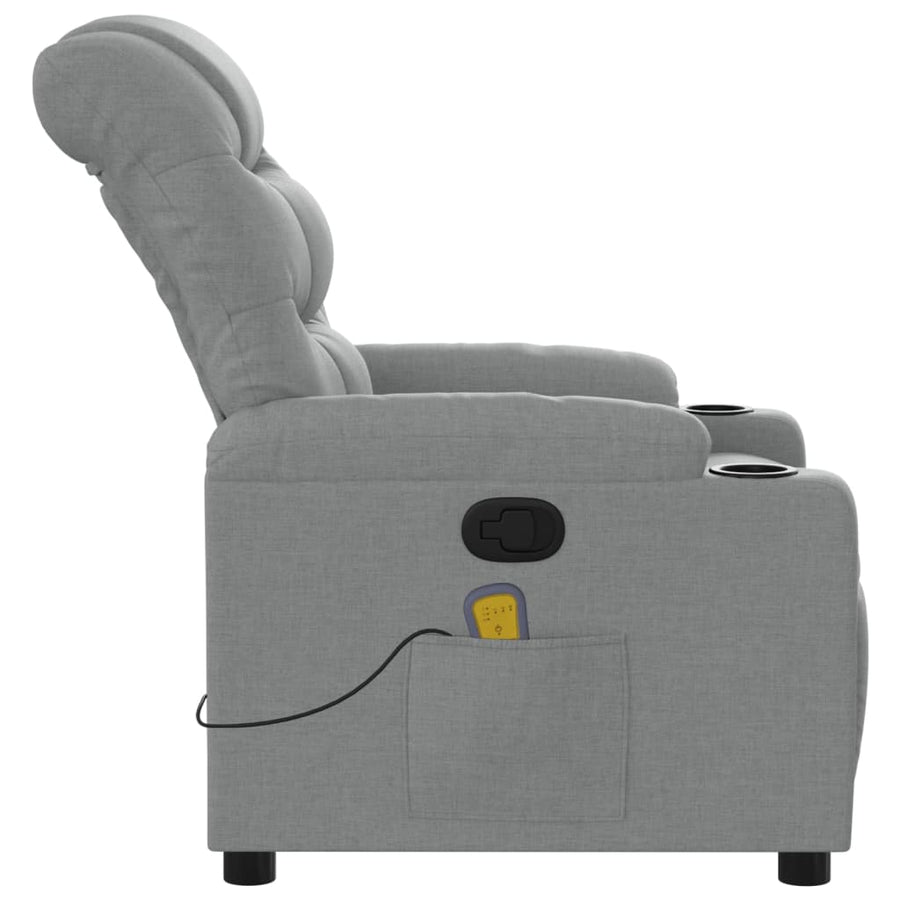 Massagestoel met lichtgrijze stof