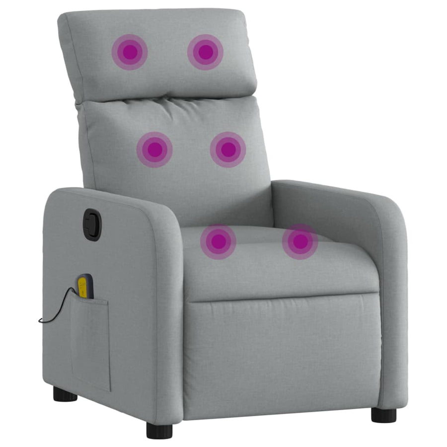 Massagestoel Lichtgrijze Stof 1