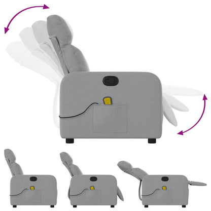Massagestoel Lichtgrijze Stof 1