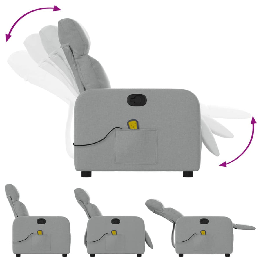 Massagestoel Lichtgrijze Stof 1