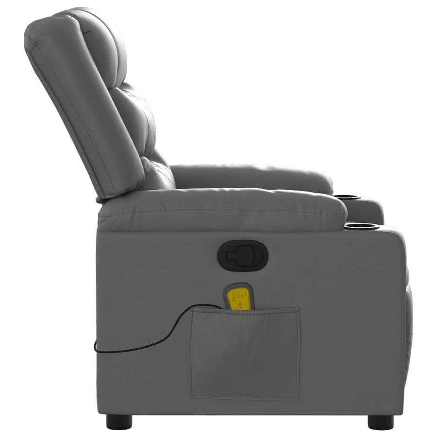 Massagestoel van grijs kunstleer
