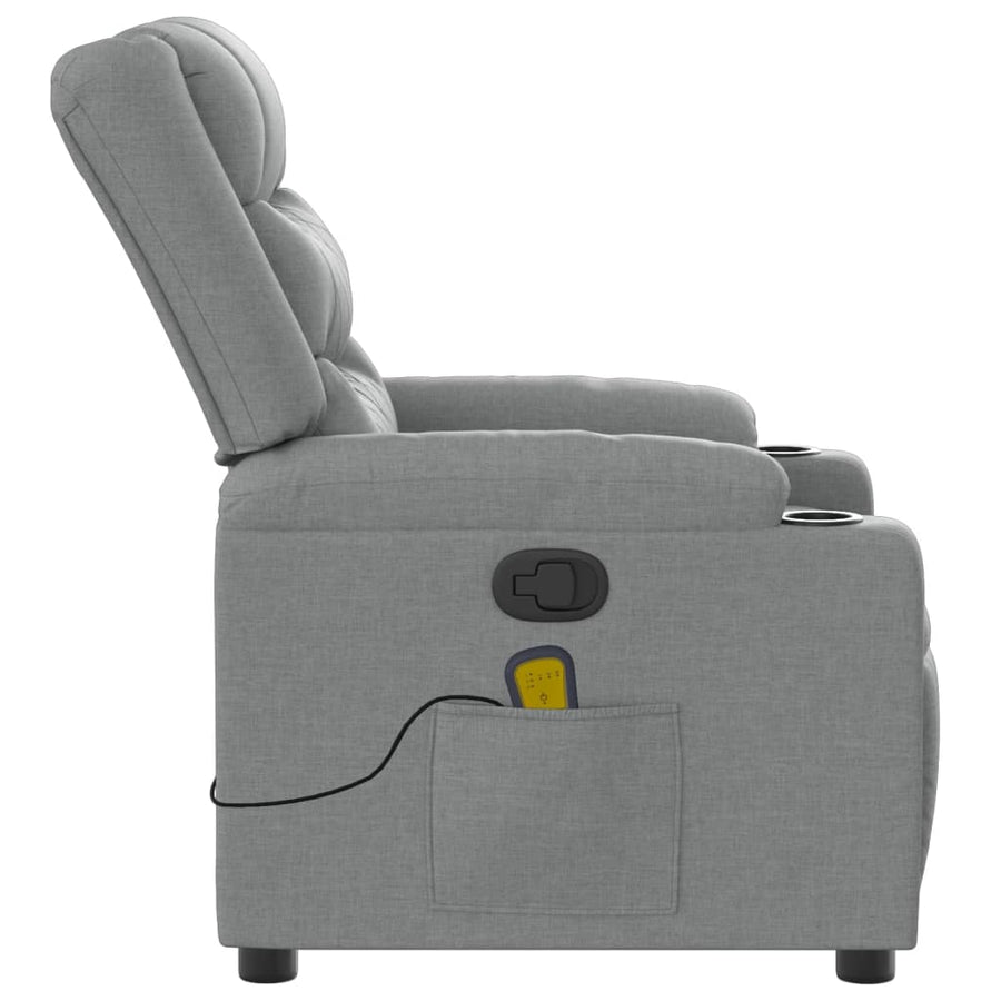Massagestoel Lichtgrijze Stof 1