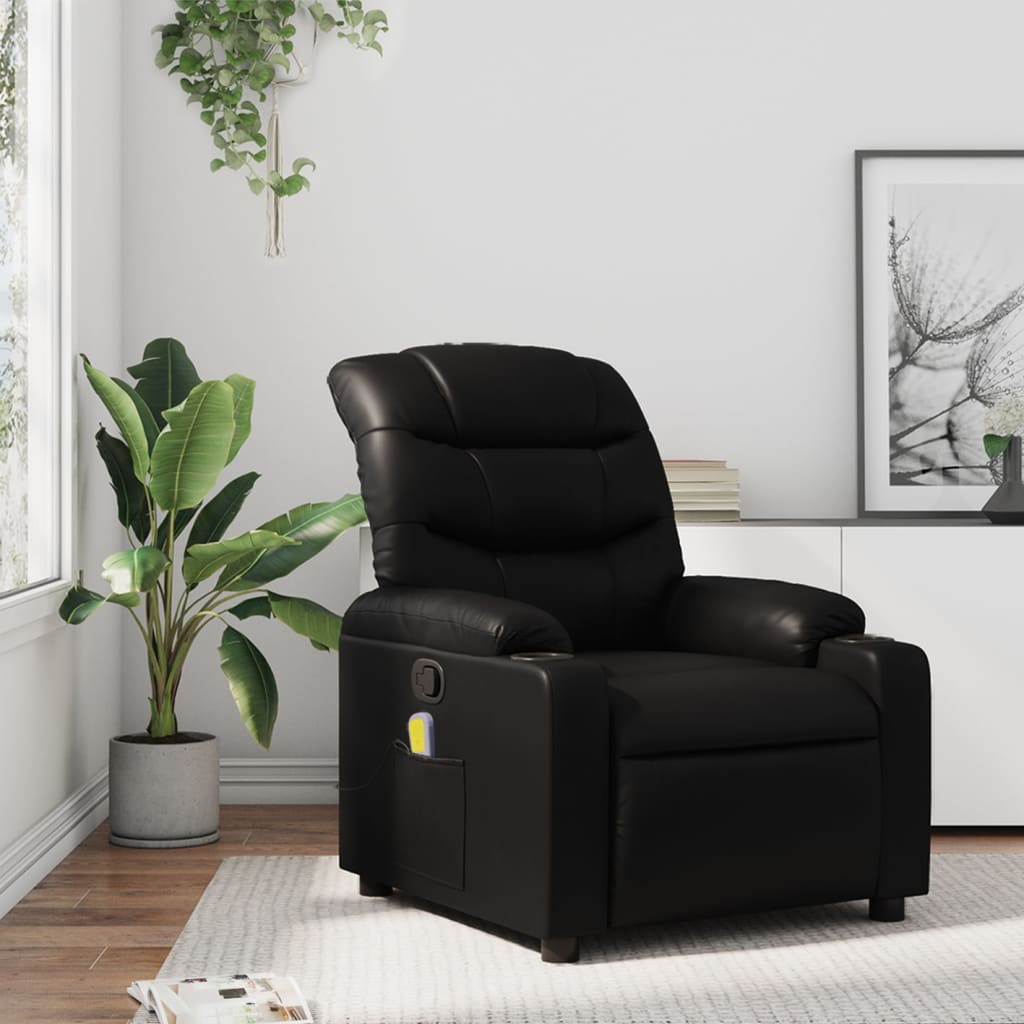 Massagestoel van zwart kunstleer