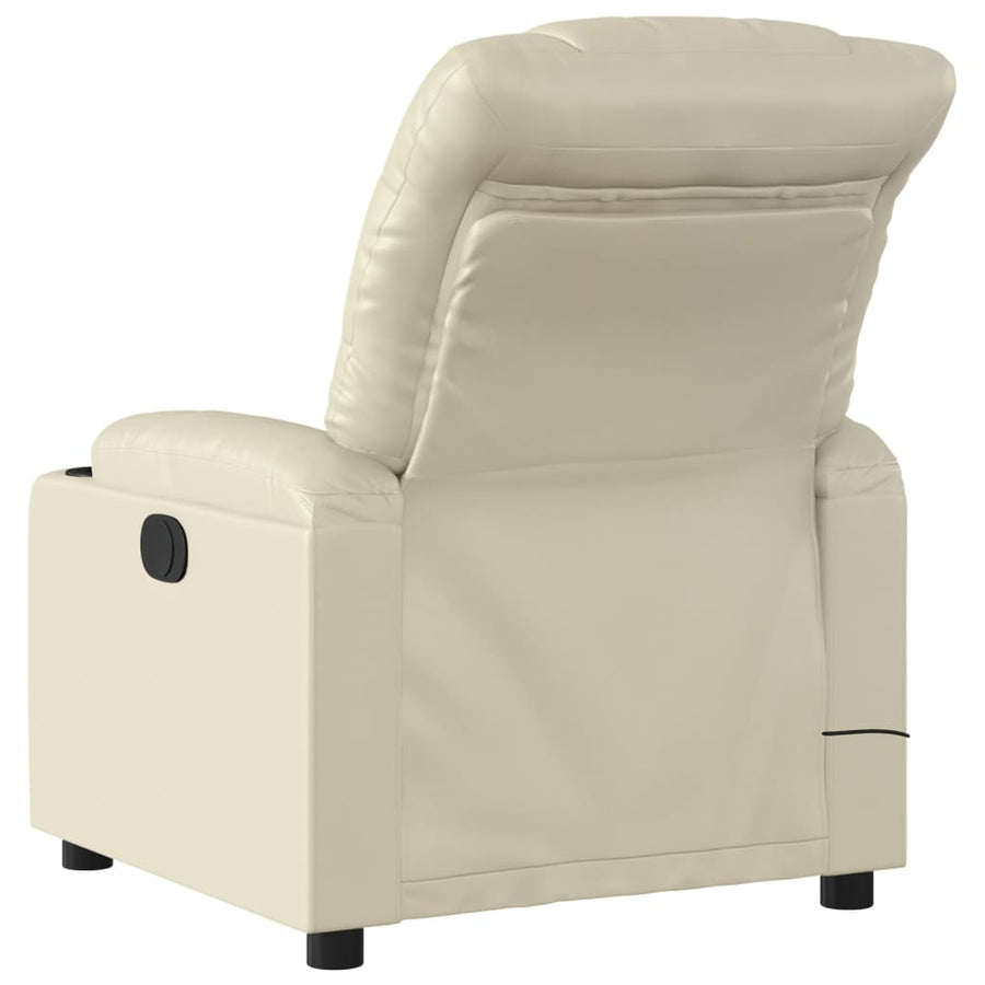 Massagestoel van kunstleer in crèmekleur
