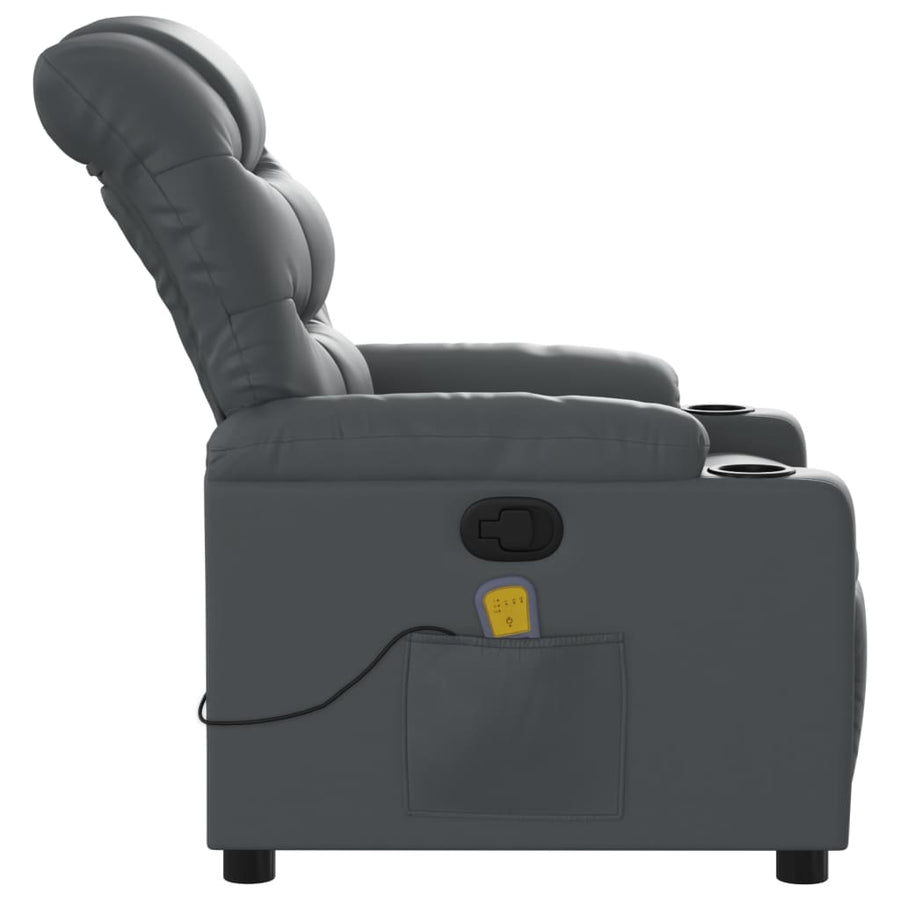 Massagestoel van grijs kunstleer