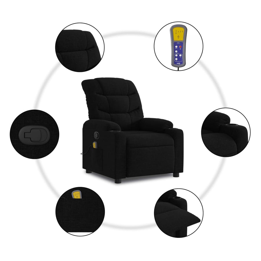Massagestoel met zwarte stof