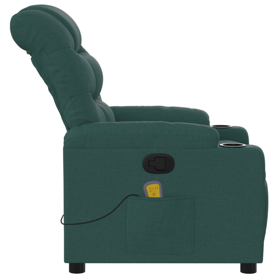 Massagestoel met donkergroene stof