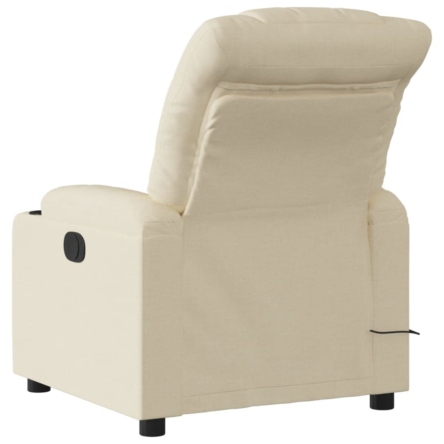 Massagestoel met crèmekleurige stof