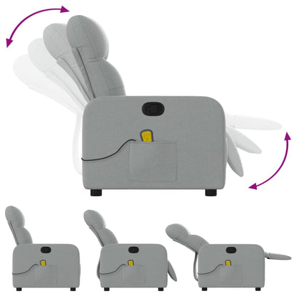 Massagestoel met lichtgrijze stof